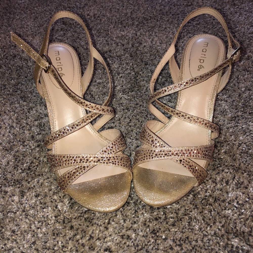 Gold glitter Heels